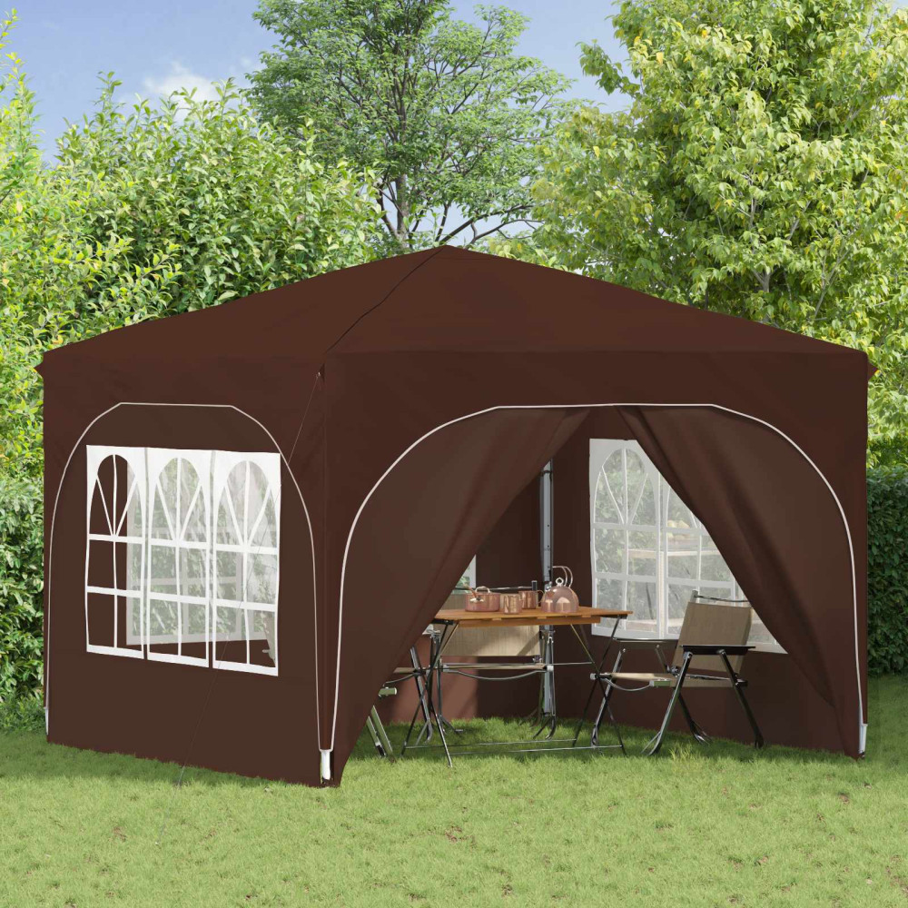 Produktbild för Pop-up Partytält 290 x 290 x 245 cm Brun
