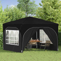 Produktbild för Pop-up Partytält 290 x 290 x 245 cm Svart