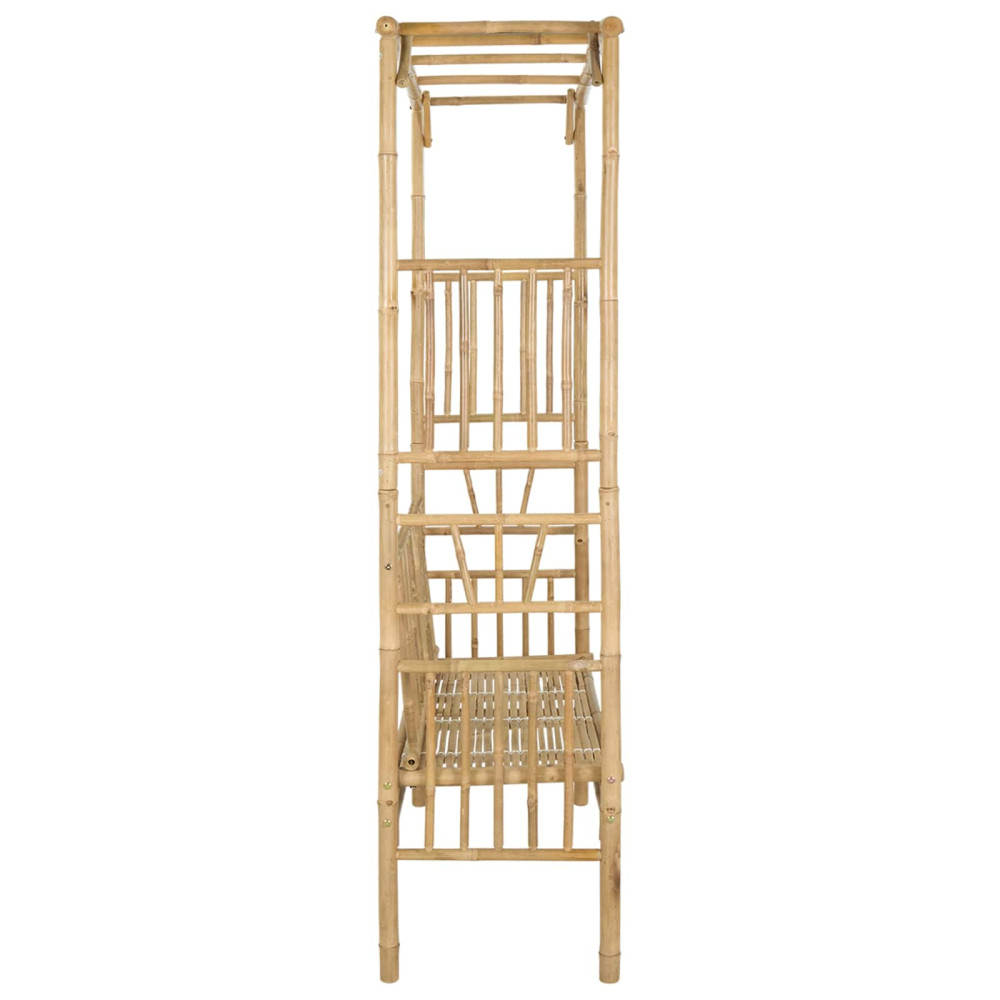 Produktbild för Trädgårdsbåge med bänk Naturfärg 115 x 50 x 205 cm Bambus