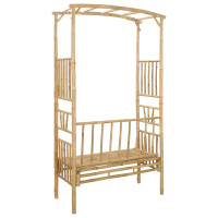 Produktbild för Trädgårdsbåge med bänk Naturfärg 115 x 50 x 205 cm Bambus