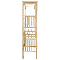 Produktbild för Trädgårdsbåge med bänk Gräddvit 115 x 50 x 205 cm Bambus