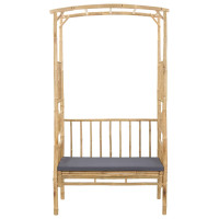 Produktbild för Trädgårdsbåge med bänk Mörkgrå 115 x 50 x 205 cm Bambus