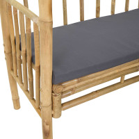 Produktbild för Trädgårdsbåge med bänk Mörkgrå 115 x 50 x 205 cm Bambus