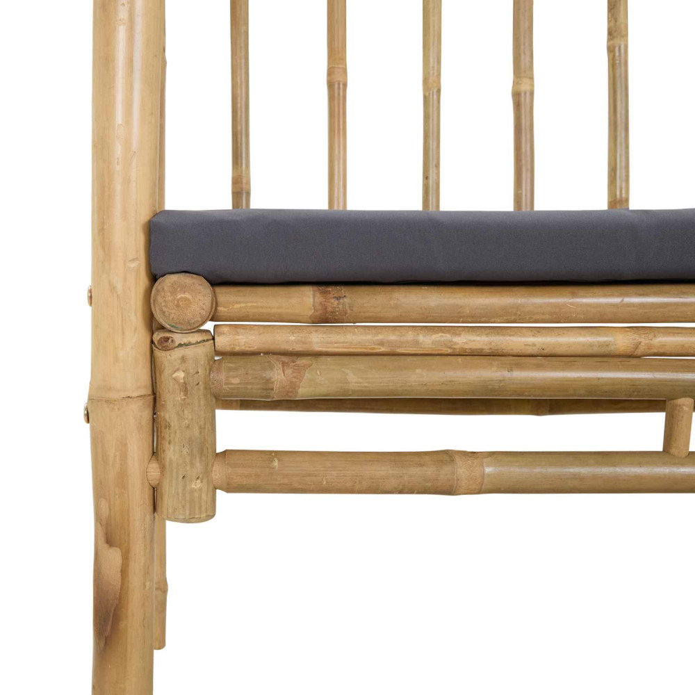 Produktbild för Trädgårdsbåge med bänk Mörkgrå 115 x 50 x 205 cm Bambus