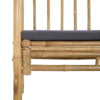 Produktbild för Trädgårdsbåge med bänk Mörkgrå 115 x 50 x 205 cm Bambus