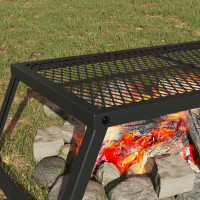 Produktbild för Vikbar Campinggrill Svart 58 x 31 x 2 cm Legerat stål