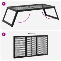Produktbild för Vikbar Campinggrill Svart 58 x 31 x 2 cm Legerat stål
