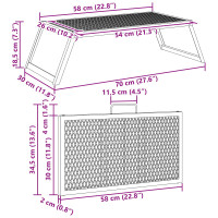 Produktbild för Vikbar Campinggrill Svart 58 x 31 x 2 cm Legerat stål