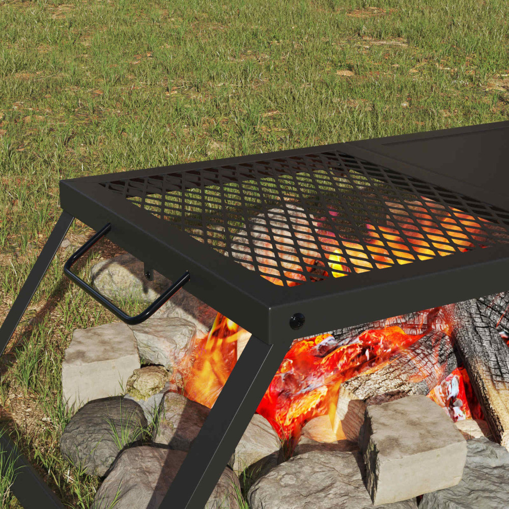 Produktbild för Vikbar Campinggrill Svart 31,5 x 26,5 x 4 cm Legerat stål
