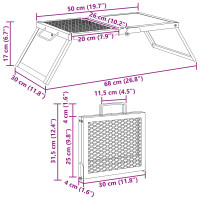 Produktbild för Vikbar Campinggrill Svart 31,5 x 26,5 x 4 cm Legerat stål
