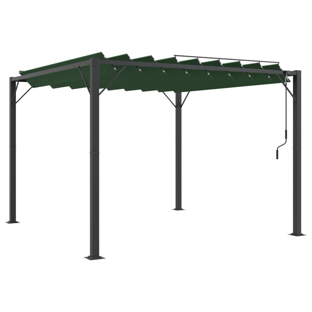 Produktbild för Gazebo med louvred tak 3 x 3 x 2,14 m Grön Duk och Aluminium