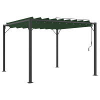 Produktbild för Gazebo med louvred tak 3 x 3 x 2,14 m Grön Duk och Aluminium
