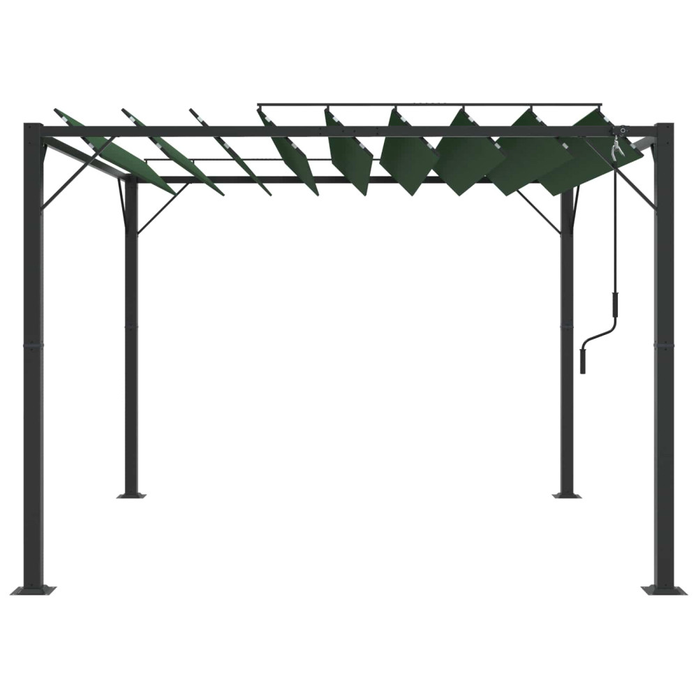 Produktbild för Gazebo med louvred tak 3 x 3 x 2,14 m Grön Duk och Aluminium