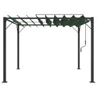 Produktbild för Gazebo med louvred tak 3 x 3 x 2,14 m Grön Duk och Aluminium