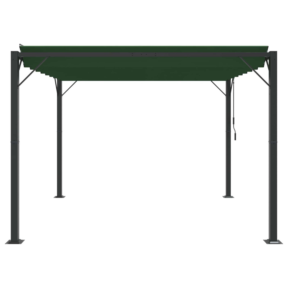 Produktbild för Gazebo med louvred tak 3 x 3 x 2,14 m Grön Duk och Aluminium