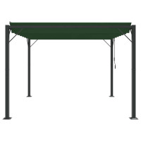Produktbild för Gazebo med louvred tak 3 x 3 x 2,14 m Grön Duk och Aluminium