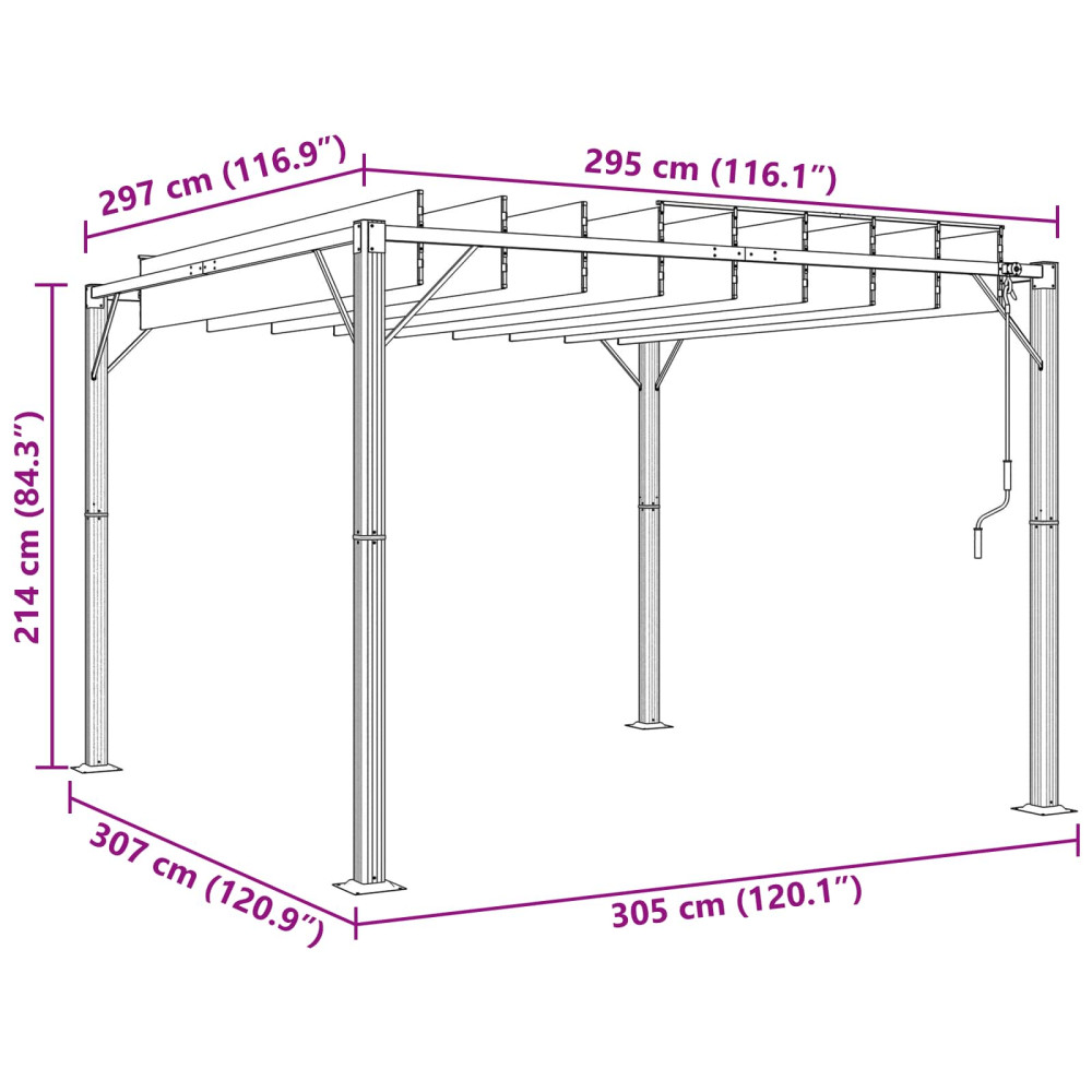 Produktbild för Gazebo med louvred tak 3 x 3 x 2,14 m Grön Duk och Aluminium