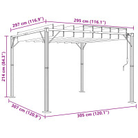 Produktbild för Gazebo med louvred tak 3 x 3 x 2,14 m Grön Duk och Aluminium