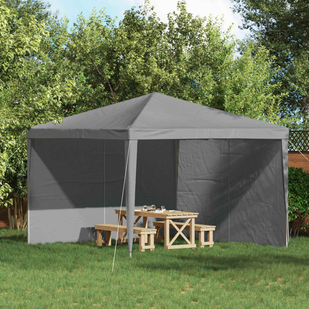 Produktbild för Partytältvägg 2 pcs Ljusgrå 400 x 195 cm PE och stål