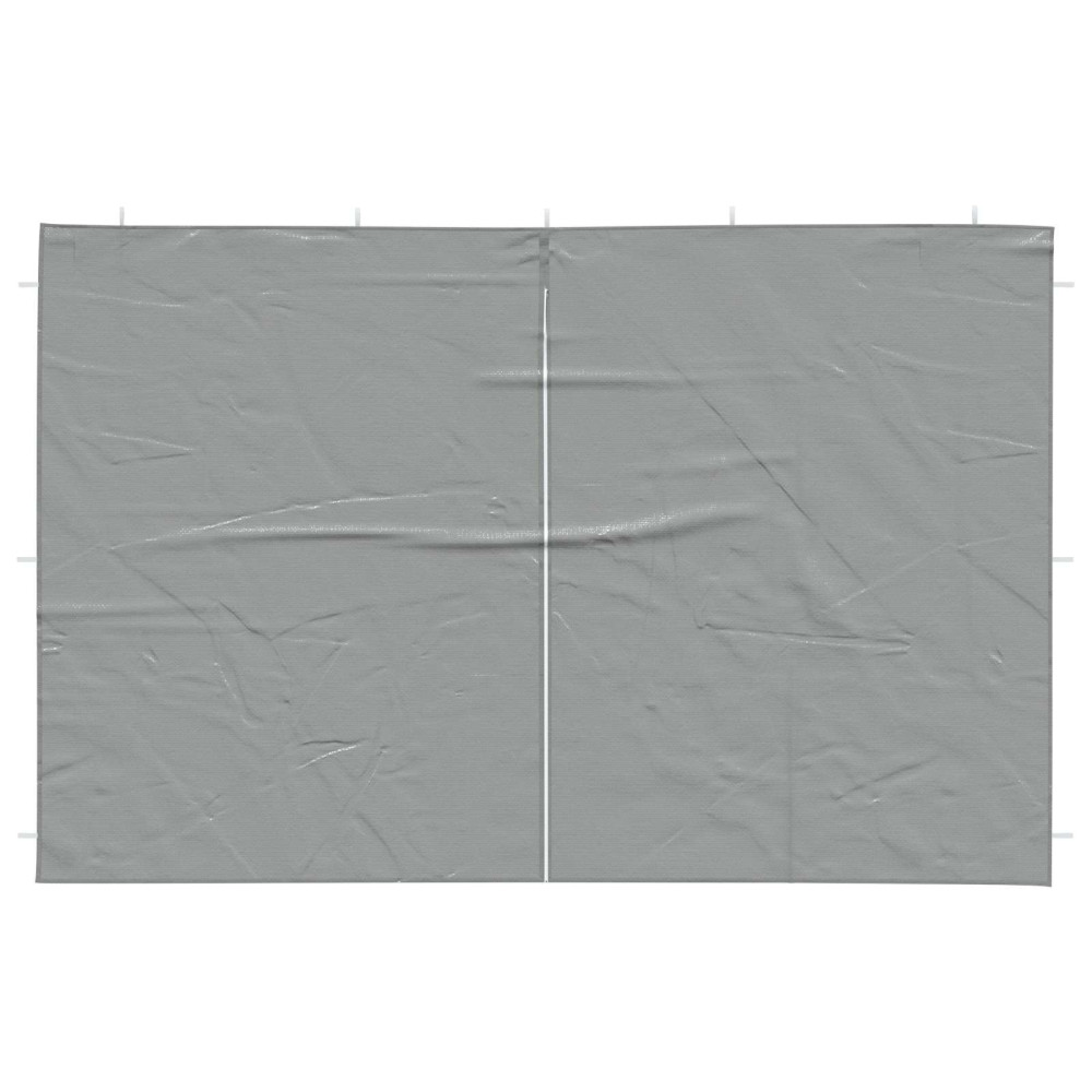 Produktbild för Partytältvägg 2 pcs Ljusgrå 400 x 195 cm PE och stål