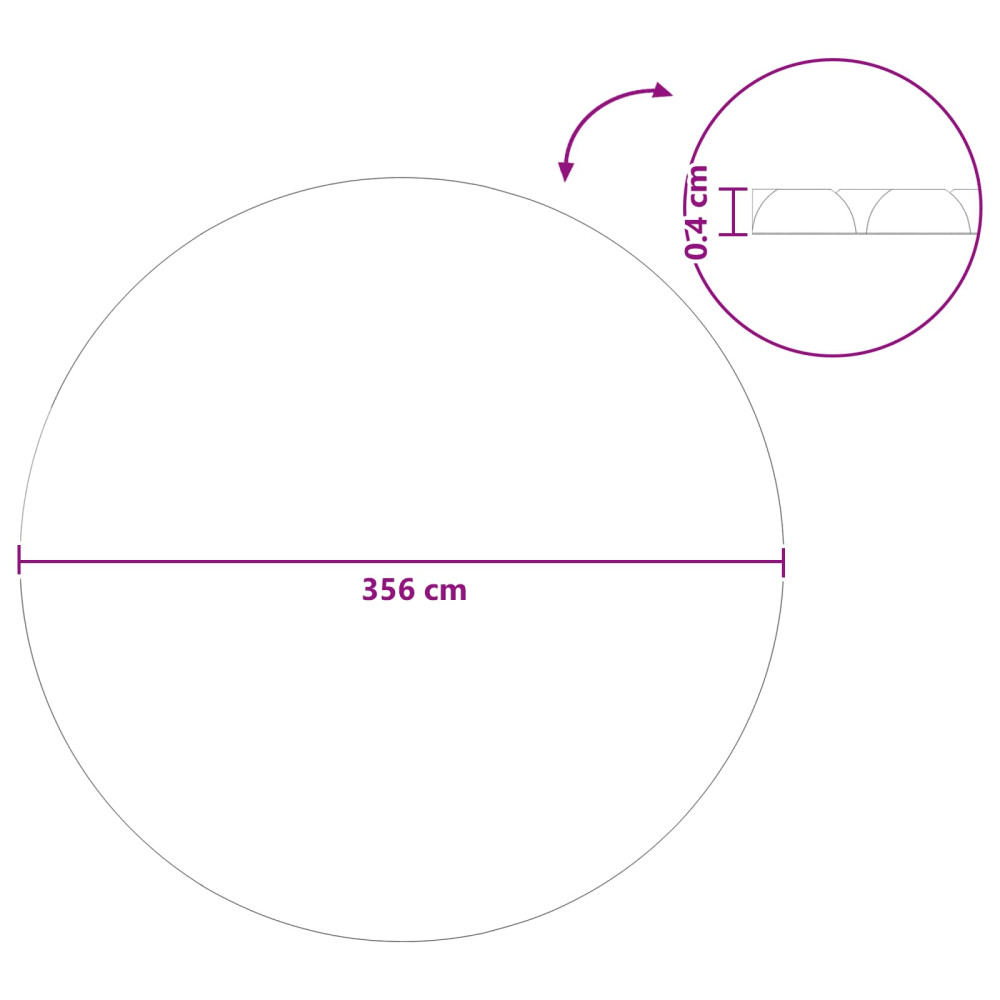 Produktbild för Solpoolöverdrag Extra Tungt Ø 356 cm 400 μm Rund PE Svart