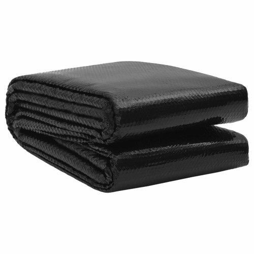 vidaXL Solar Pool Cover Extra Heavy Ø 381 cm 400 μm Rund PE Svart