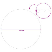 Produktbild för Solar Pool Cover Extra Heavy Ø 488 cm 400 μm Rund PE Svart
