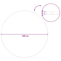 Produktbild för Solpoolöverdrag Extra Tung Ø 300 cm 400 μm Rund PE Blå