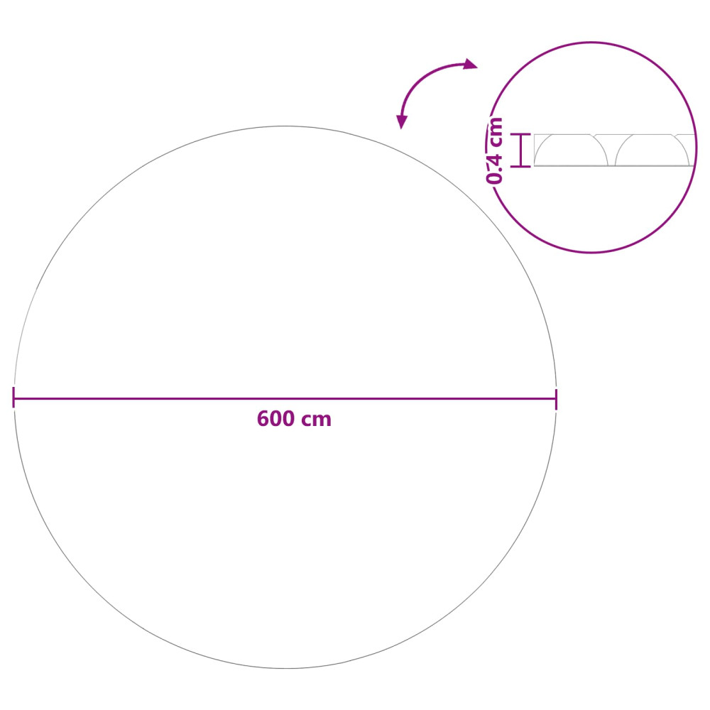 Produktbild för Solöverdrag för Pool Ø 600 cm 110 μm Rund PE Svart