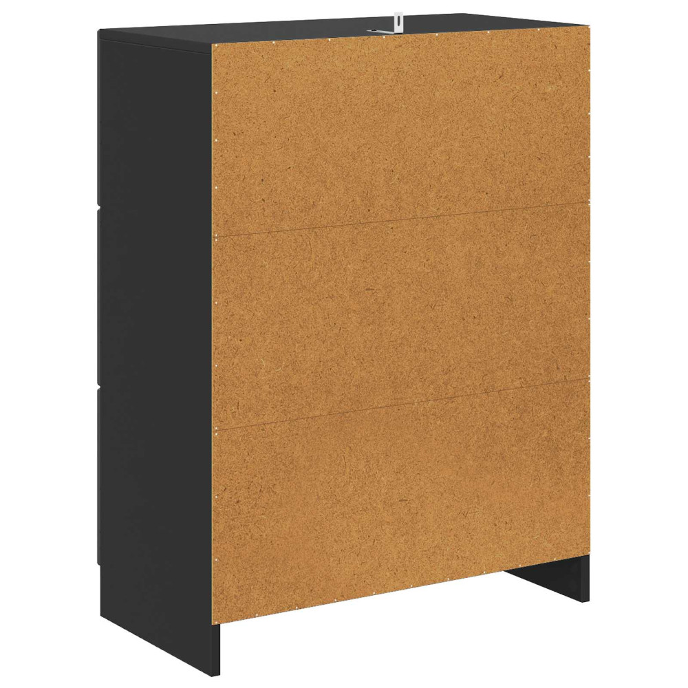 Produktbild för Lådans skåp Svart 66 x 34,5 x 87 cm Konstruerat trä
