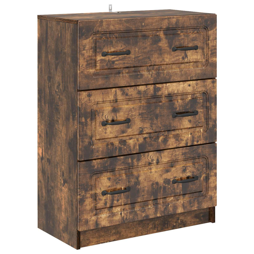 Produktbild för Lådans skåp Rökt ek 66 x 34,5 x 87 cm Konstruerat trä