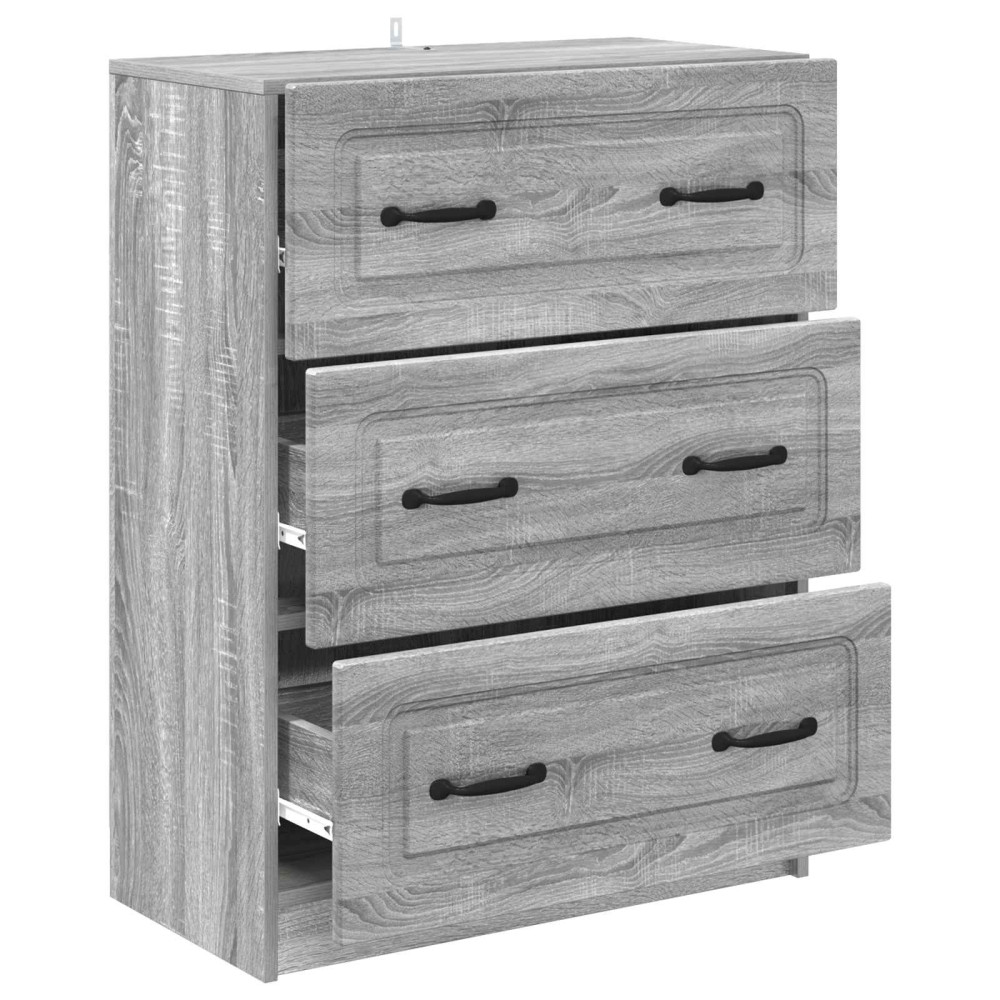 Produktbild för Lådans skåp Grå sonoma-ek 66 x 34,5 x 87 cm Konstruerat trä