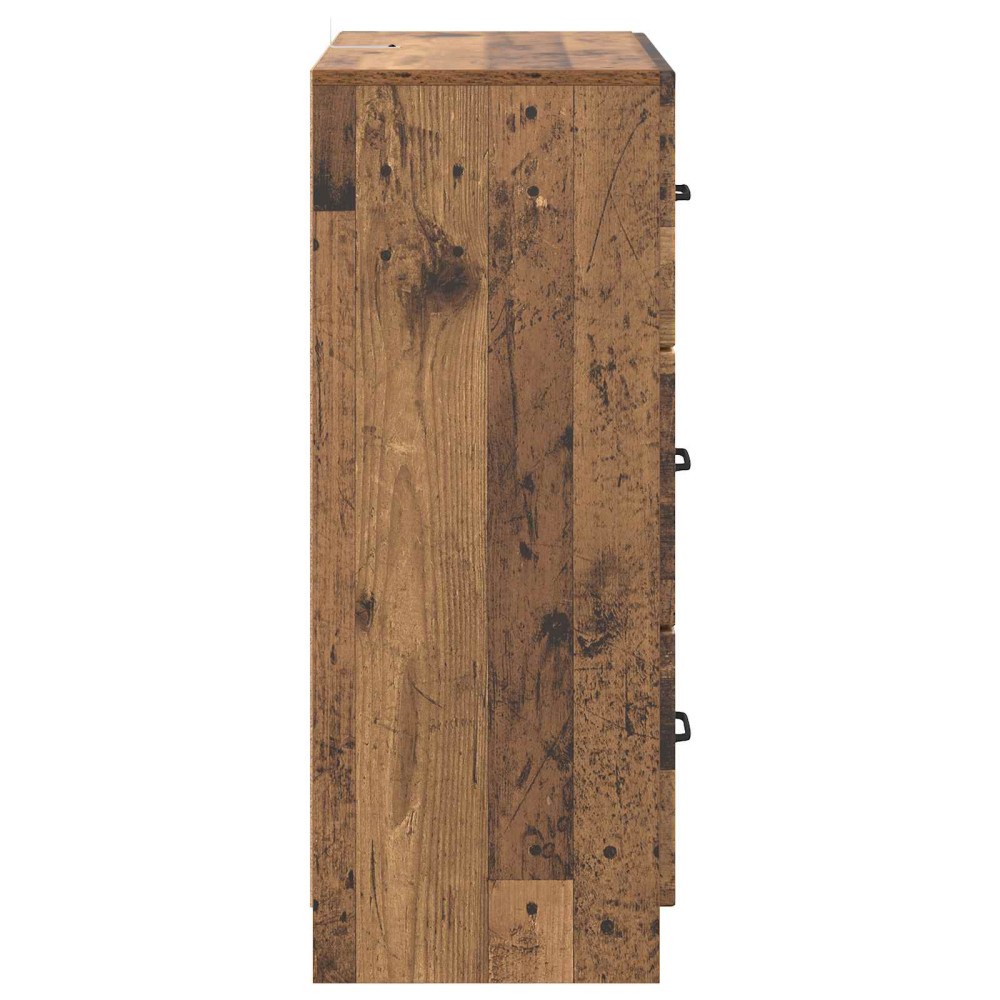Produktbild för Lådans skåp Gammalt trä 66 x 34,5 x 87 cm Konstruerat trä