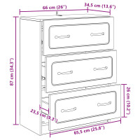 Produktbild för Lådans skåp Artisan-ek 66 x 34,5 x 87 cm Konstruerat trä