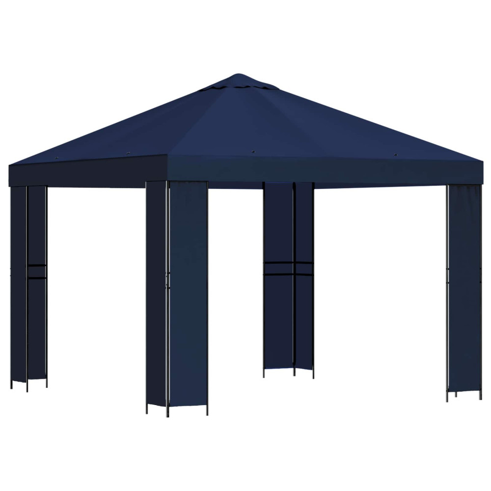 Produktbild för Paviljong 3 x 3 m Blå Polyester och Stål 190 gsm