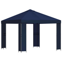 Produktbild för Paviljong 3 x 3 m Blå Polyester och Stål 190 gsm