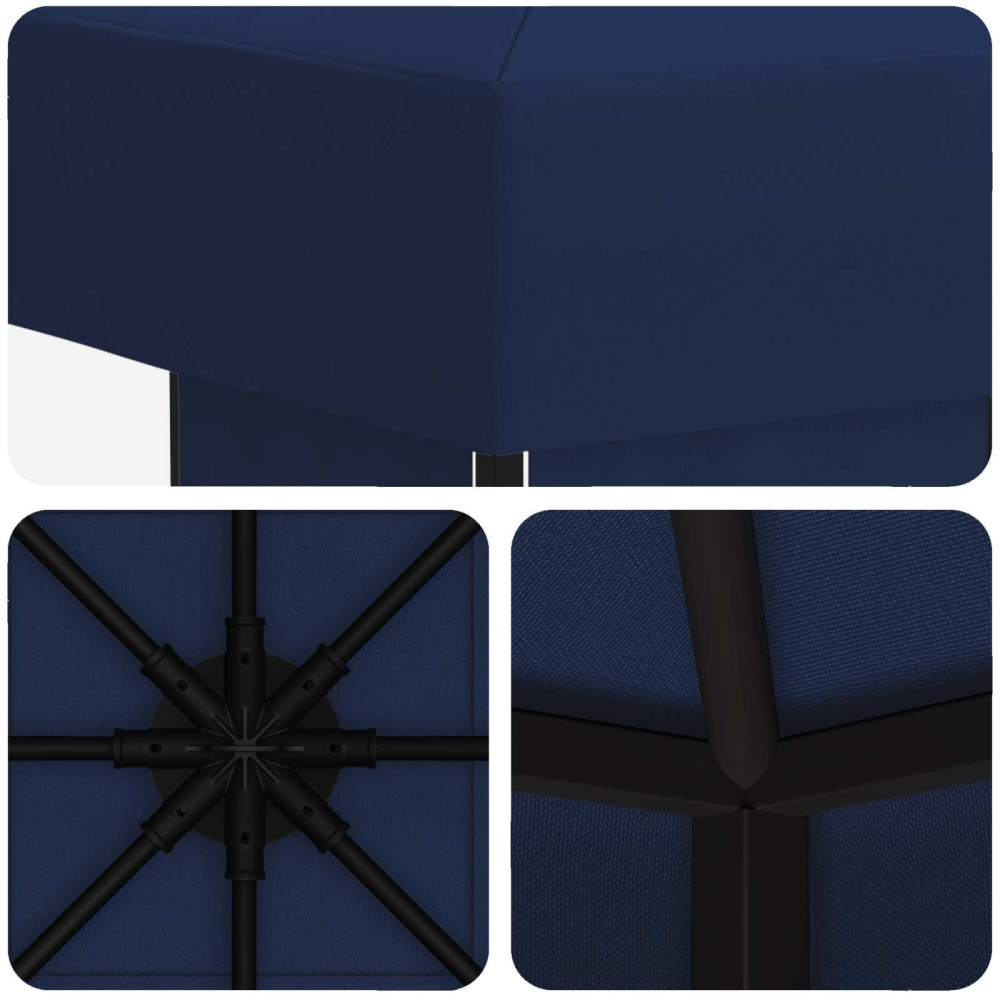 Produktbild för Paviljong 3 x 3 m Blå Polyester och Stål 190 gsm