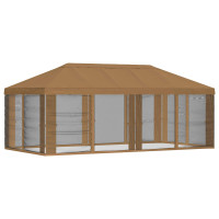 Produktbild för Gazebo-tak med sidoväggar Beige 600,5 x 300,5 cm Polyester