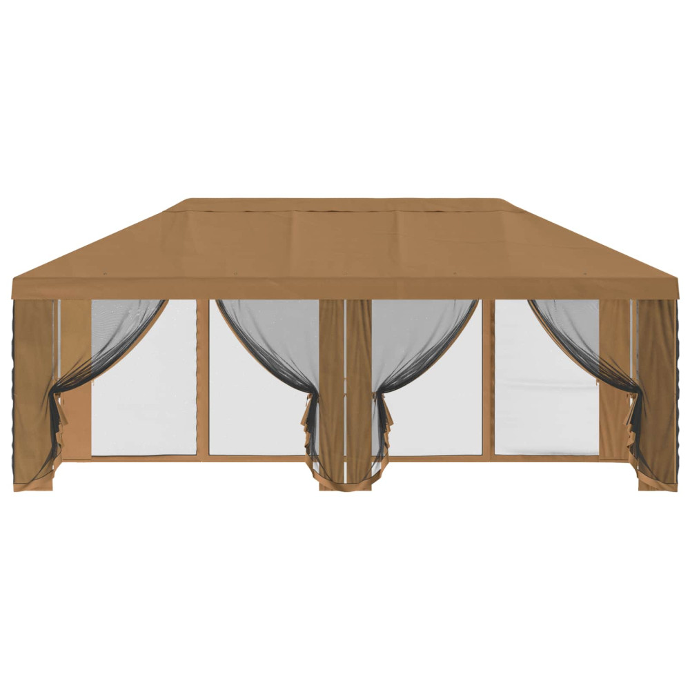 Produktbild för Gazebo-tak med sidoväggar Beige 600,5 x 300,5 cm Polyester