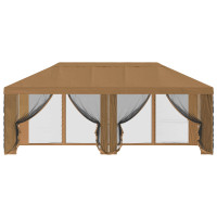 Produktbild för Gazebo-tak med sidoväggar Beige 600,5 x 300,5 cm Polyester