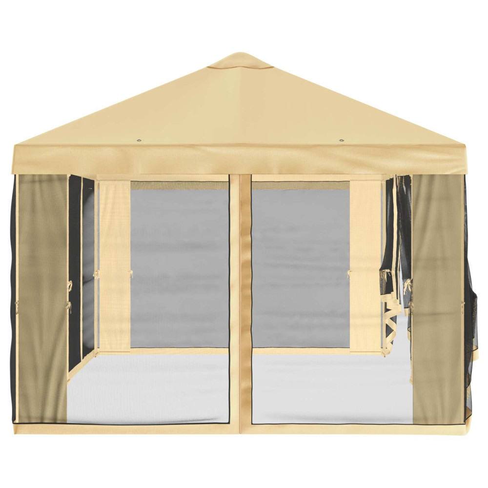 Produktbild för Gazebo-tak med sidoväggar Gräddvit 600,5 x 300,5 cm Polyester