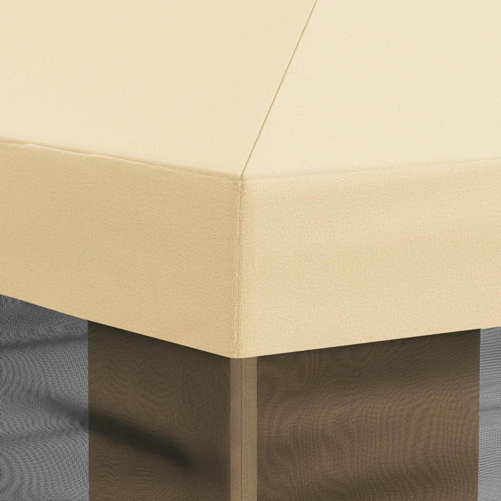 Produktbild för Gazebo-tak med sidoväggar Gräddvit 600,5 x 300,5 cm Polyester