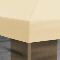 Produktbild för Gazebo-tak med sidoväggar Gräddvit 600,5 x 300,5 cm Polyester