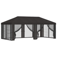 Produktbild för Gazebo-tak med sidoväggar Antracit 600,5 x 300,5 cm Polyester