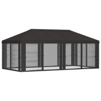 Produktbild för Gazebo-tak med sidoväggar Antracit 600,5 x 300,5 cm Polyester