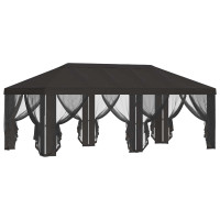 Produktbild för Gazebo-tak med sidoväggar Antracit 600,5 x 300,5 cm Polyester