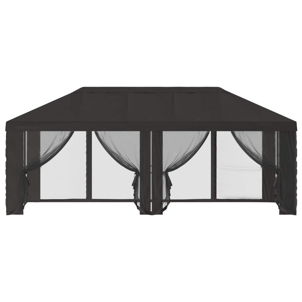 Produktbild för Gazebo-tak med sidoväggar Antracit 600,5 x 300,5 cm Polyester