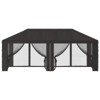 Produktbild för Gazebo-tak med sidoväggar Antracit 600,5 x 300,5 cm Polyester
