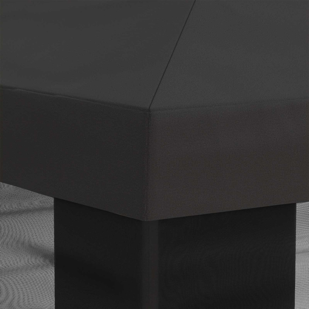 Produktbild för Gazebo-tak med sidoväggar Antracit 600,5 x 300,5 cm Polyester