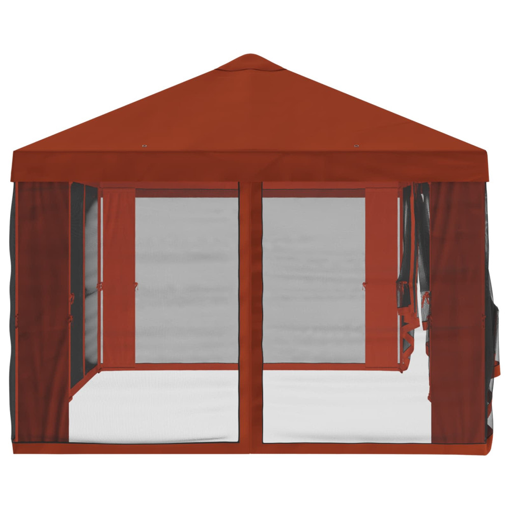Produktbild för Gazebo-tak med sidoväggar Terracotta 600,5 x 300,5 cm Polyester